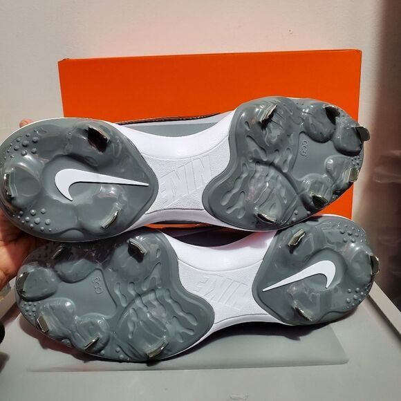 Nike Alpha Huarache 3 Varsity Low Mens Sz 12 Cleat Light Grey Black CT0829-023 - Picture 4 of 12